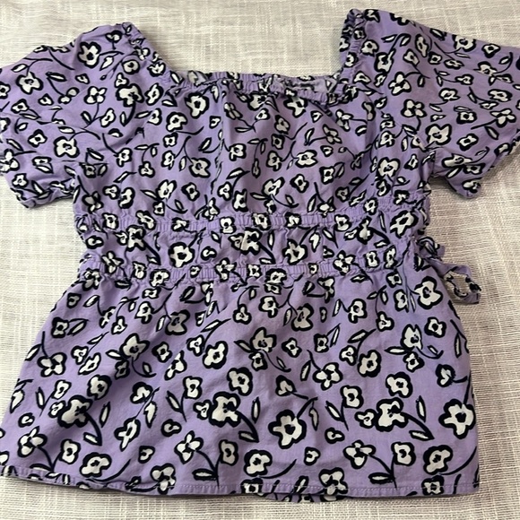 SET OF 3 GIRLS SUMMER CINCHED WAIST FLUTTER SLEEVE TOPS - Picture 5 of 9